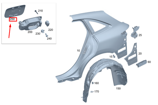 new mercedes-benz eqc charging socket flap a2937570000 original