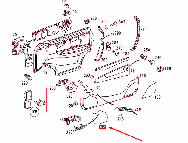 new mb cl c215 front left door loudspeaker cover a21572701887e94 original