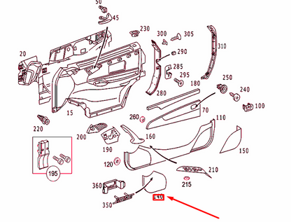 new mb cl c215 front left door loudspeaker cover a21572701887e94 original