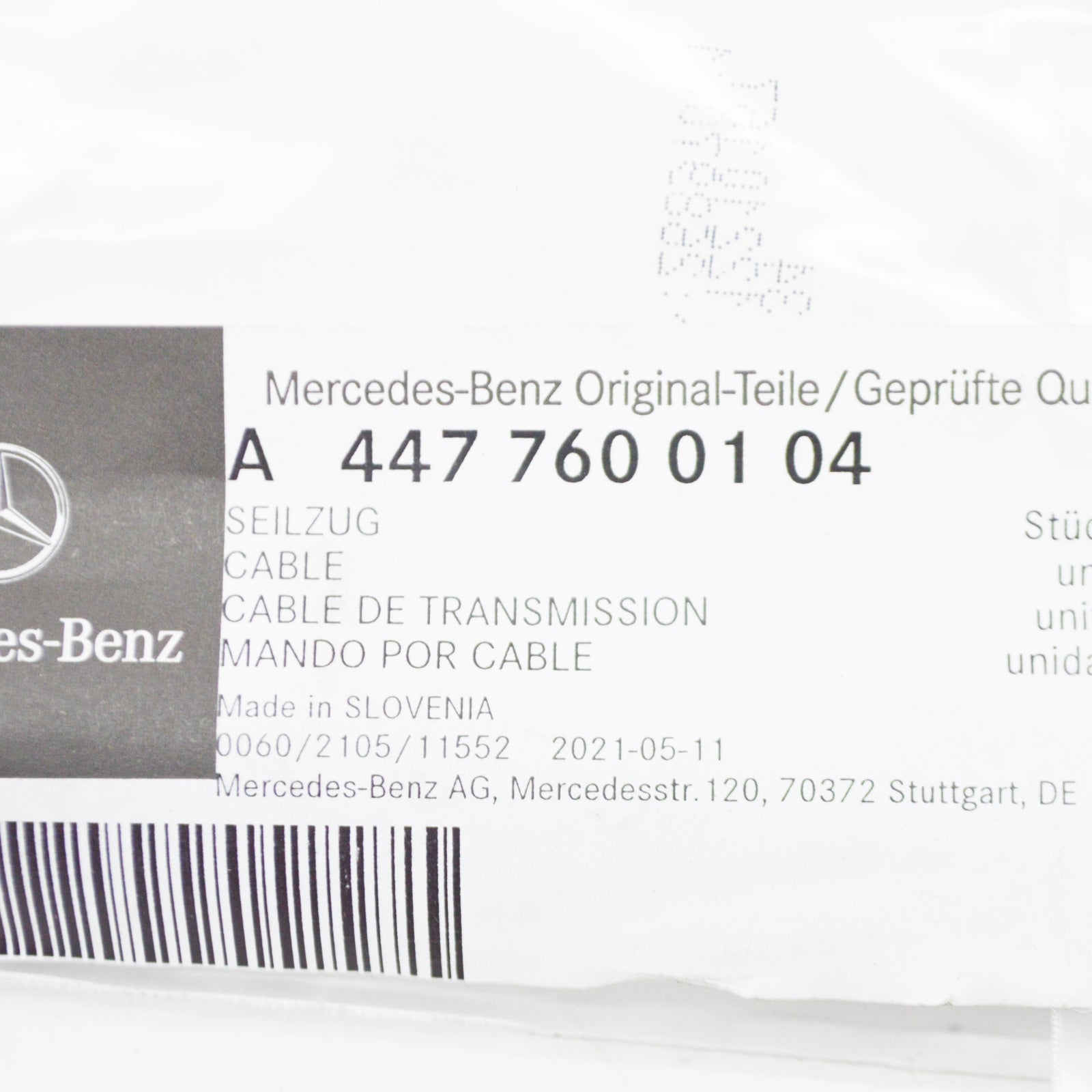 NEW MERCEDES-BENZ VITO W447 REAR END DOOR RIGHT CABLE A4477600104 ORIGINAL