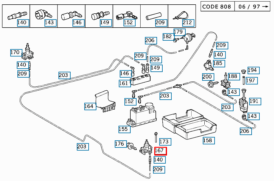 NEW MERCEDES-BENZ SL R129 CENTRAL LOCKING VACUUM PUMP A1248002175 ORIGINAL