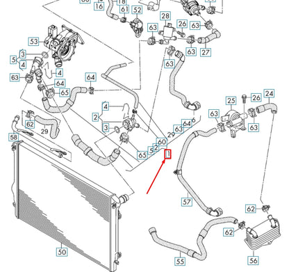NEW VOLKSWAGEN GOLF 5G MK7 UPPER RADIATOR COOLANT HOSE 5Q0122101DT ORIGINAL