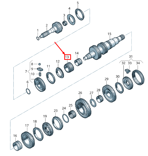 NEW VOLKSWAGEN CRAFTER 2F MK1 6TH CHANGE GEAR 0B7311350 ORIGINAL