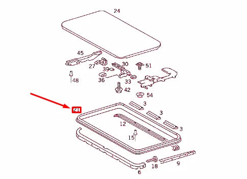 NEW MERCEDES-BENZ E W124 SLIDING ROOF PLATE SEAL A1247800098 ORIGINAL