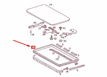 NEW MERCEDES-BENZ E W124 SLIDING ROOF PLATE SEAL A1247800098 ORIGINAL