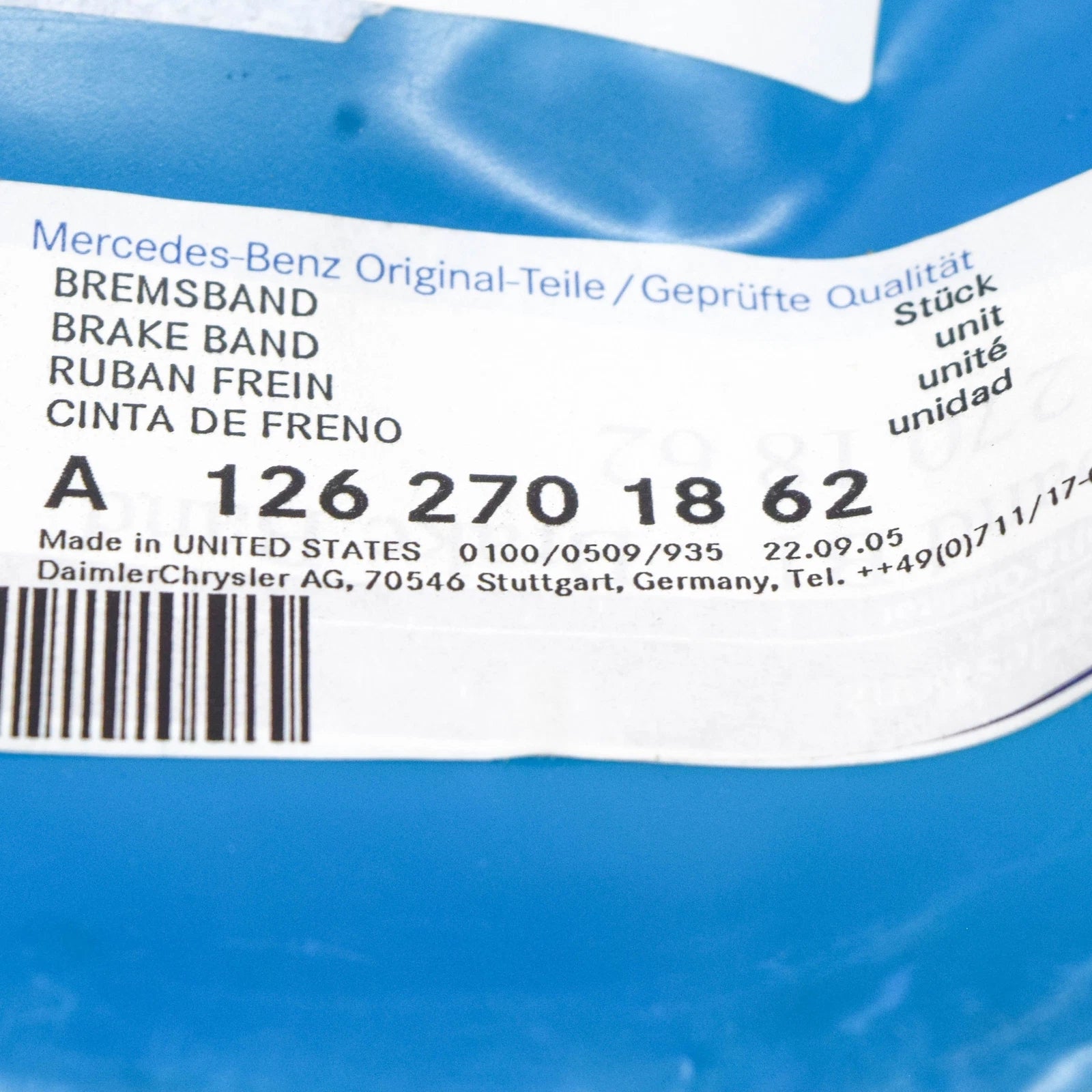 NEW MERCEDES-BENZ S W140 BRAKE BAND A1262701862 ORIGINAL