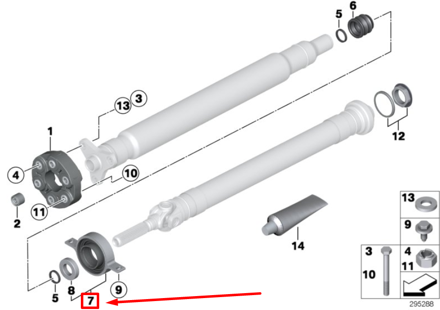 new bmw z4 roadster e89 driveshaft center support 7567363 26127567363 original