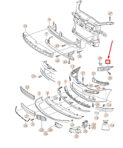 NEW VOLKSWAGEN GOLF MK5 FRONT BUMPER RIGHT GUIDE PROFILE 1K0807184 ORIGINAL