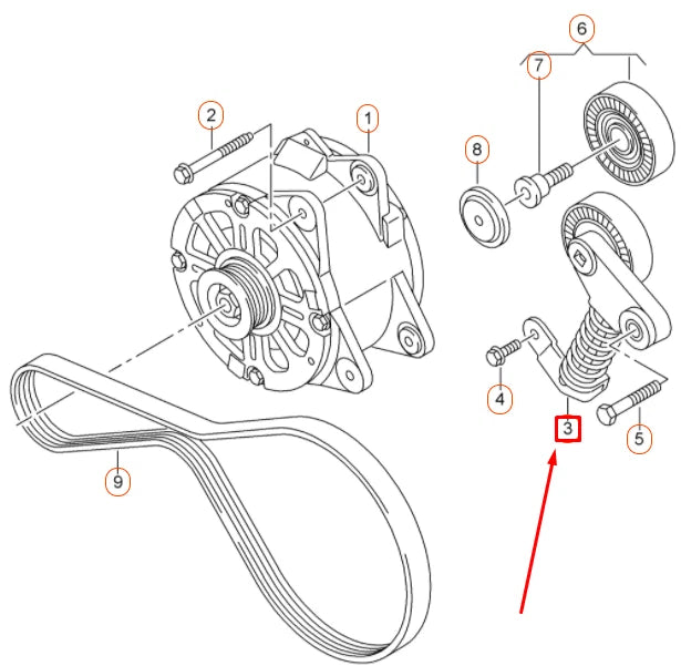 NEW AUDI A6 C7 ACCESSORY DRIVE BELT TENSIONER 079903133BG ORIGINAL