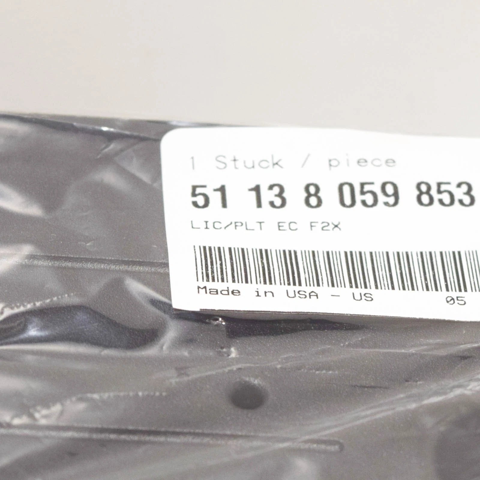 NEW BMW X3 F25 X4 F26 EURO LICENSE PLATE HOLDER 51138059853 8059853 ORIGINAL