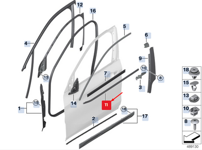 new bmw x2 f39 front right outer door weatherstrip 51337420818 7420818 original
