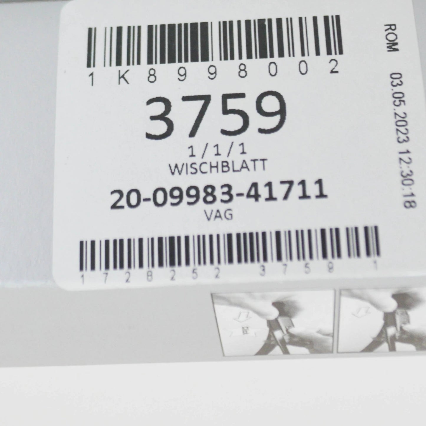 NEW VW SCIROCCO MK3 FRONT WINDSCREEN WIPER BLADES SET LHD 1K8998002 ORIGINAL