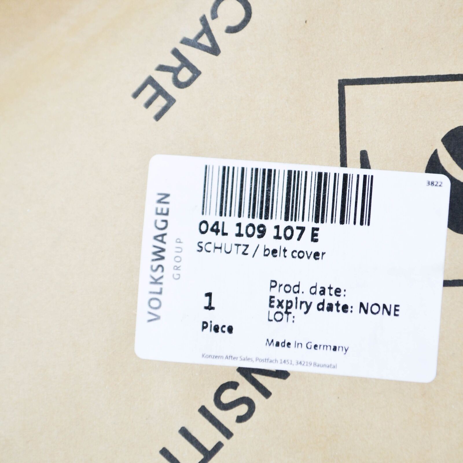 NEW AUDI Q2 GA ENGINE TOOTHED BELT PROTECTION 04L109107E ORIGINAL