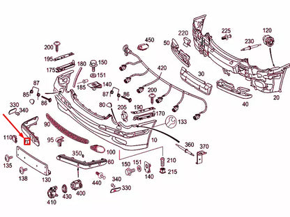 NEW MRCEDES-BENZ C W203 FRONT BUMPER RIGHT RAIL A20388522219999 ORIGINAL