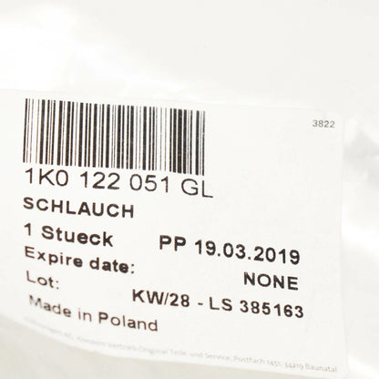 NEW AUDI TT 8J COOLANT HOSE WITH QUICK RELEASE COUPLING 1K0122051GL