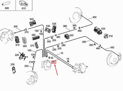 new mercedes-benz s w222 brake line a2224208626 original