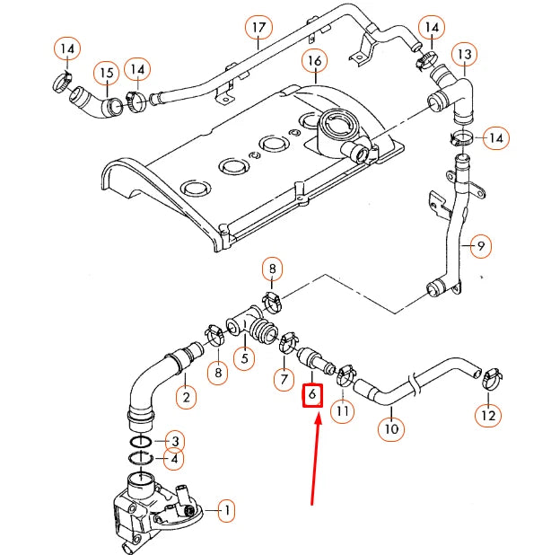 NEW AUDI A4 B6 ENGINE BLOCK BREATHER VALVE 035103245A ORIGINAL