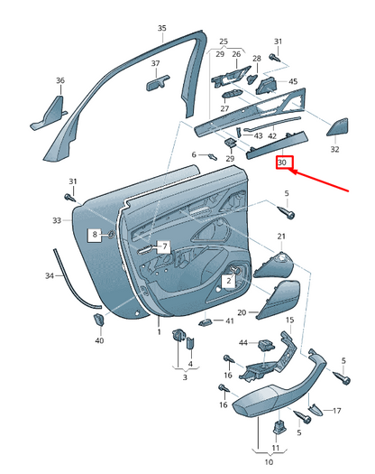 new audi a8 4h rear left door panel trim insert 4h0867419egk4 original