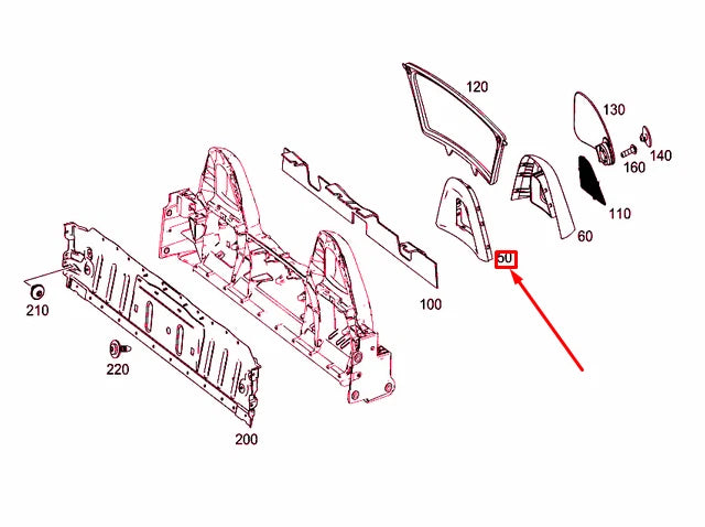 NEW MERCEDES-BENZ SLK R172 FRONT ROLL-OVER BAR TRIM A17286001099H44 ORIGINAL
