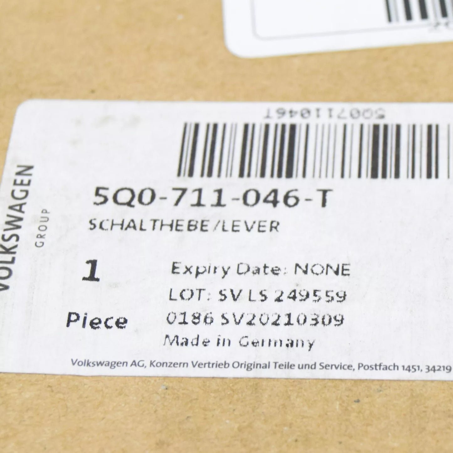 NEW VOLKSWAGEN T-ROC A11 GEARSHIFT LEVER 5Q0711046T ORIGINAL