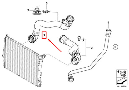 NEW BMW Z4 ROADSTER E85 LOWER COOLANT RADIATOR HOSE 7535591 17127535591 ORIGINAL