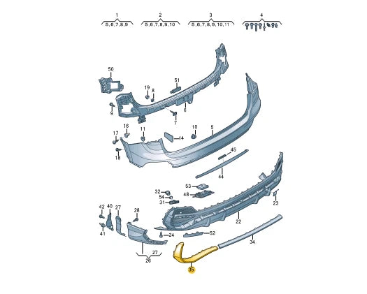 NEW AUDI Q3 F3 SPORTBACK REAR BUMPER COVER RIGHT TRIM 83F807968T94 ORIGINAL