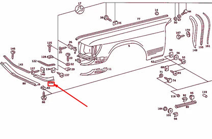 NEW MERCEDES-BENZ SL R107 FRONT LEFT HEADLIGHT TRIM A1078800340 ORIGINAL