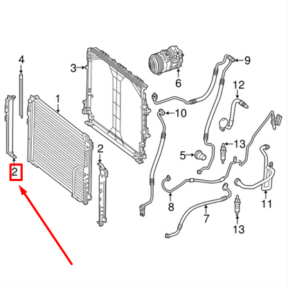 NEW MERCEDES-BENZ GLC X253 A/C RADIATOR LEFT HOLDER A0995040500 ORIGINAL