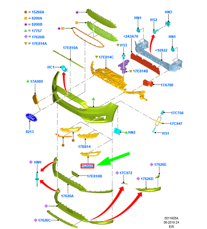 new ford focus c346 mk3 front bumper left fog light grille 1883659 original