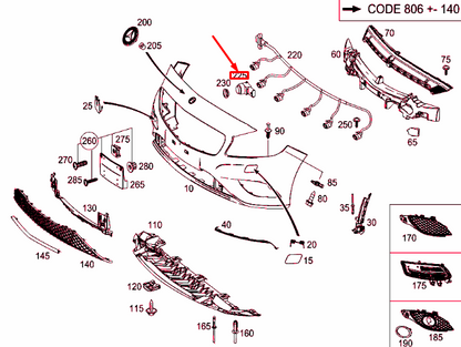 NEW MERCEDES-BENZ A W176 FRONT BUMPER DISTANCE SENSOR A0009050242 ORIGINAL