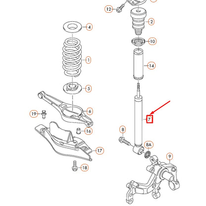 NEW VOLKSWAGEN CC REAR GAS SHOCK ABSORBER 3C0513049CH ORIGINAL