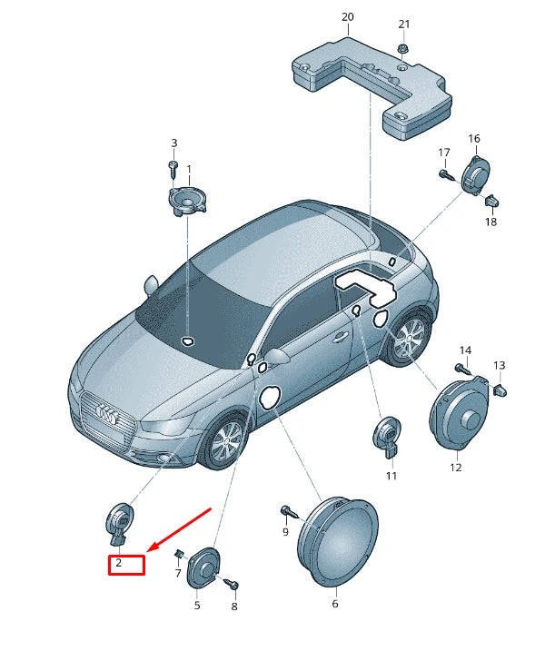 NEW AUDI A1 8X FRONT A PILLAR TREBLE SPEAKER 8X0035399