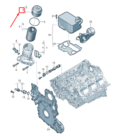 new audi a6 c8 engine oil filter end cap 059115311e original