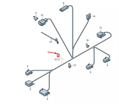 NEW VW TOUAREG MK2 FRONT SEAT BACKREST FRAME WIRING HARNESS 7P6971384B