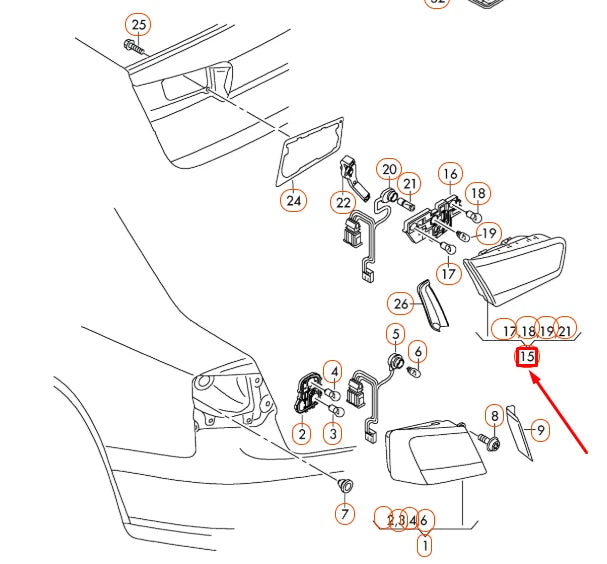 NEW AUDI A6 C7 REAR LEFT INNER LED TAILLIGHT 4G5945093B ORIGINAL