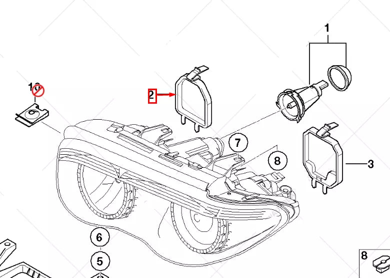 NEW BMW 7 E65 HEADLIGHT BEAM CAP COVER 63126916096 ORIGINAL