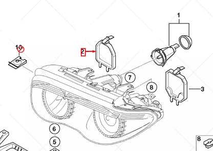 NEW BMW 7 E65 HEADLIGHT BEAM CAP COVER 63126916096 ORIGINAL