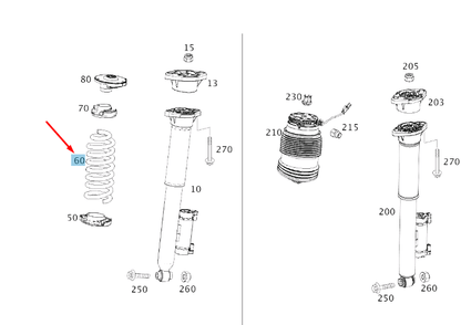 new mercedes-benz cls c257 rear coil spring a2133240300 original