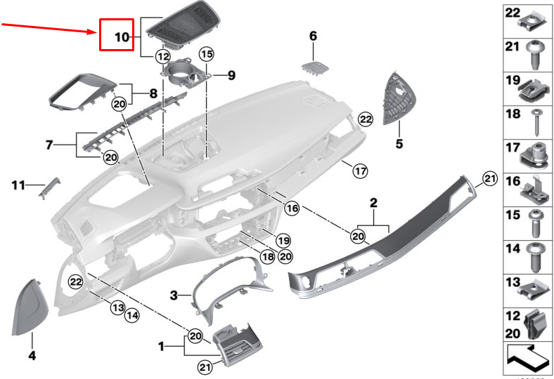 new bmw 7 g11 centre speaker trim 51459345348 original