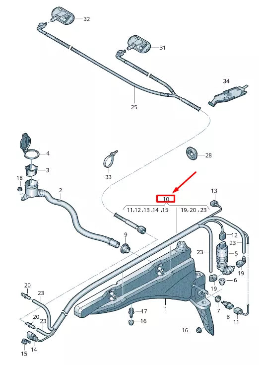 NEW AUDI RS3 WASH WATER RESERVOIR ADAPTER CABLE LOOM 8V0974909