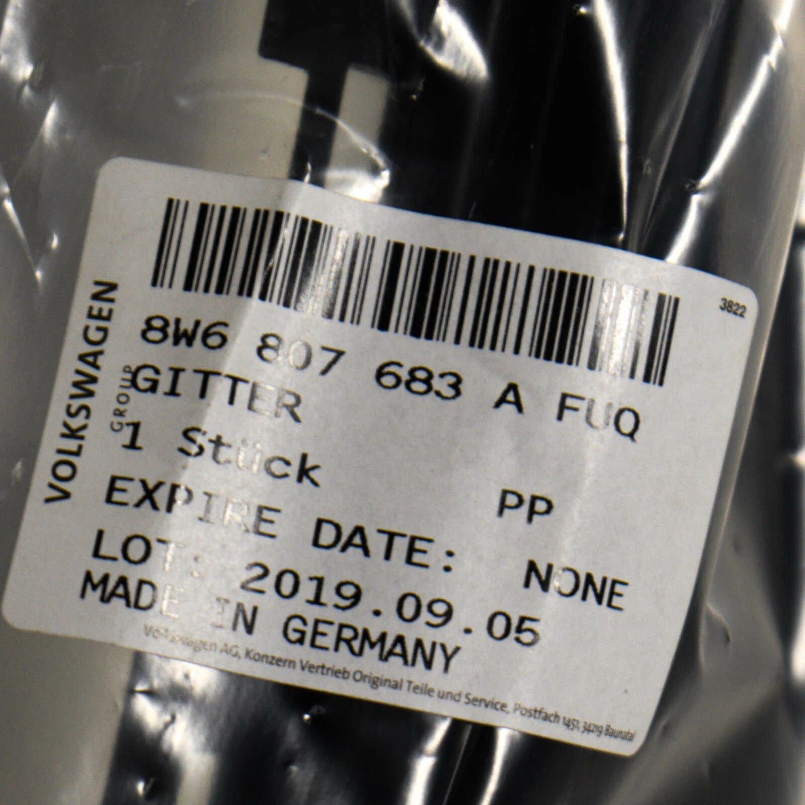 NEW AUDI A5 CONVERTIBLE 8W6 FRONT BUMPER LOWER GRILLE 8W6807683AFUQ