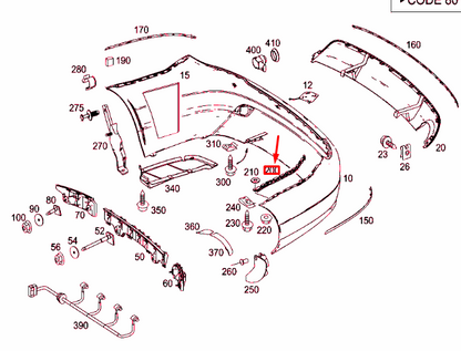 NEW MERCEDES-BENZ C W204 REAR BUMPER RIGHT GUIDE A2048800430 ORIGINAL