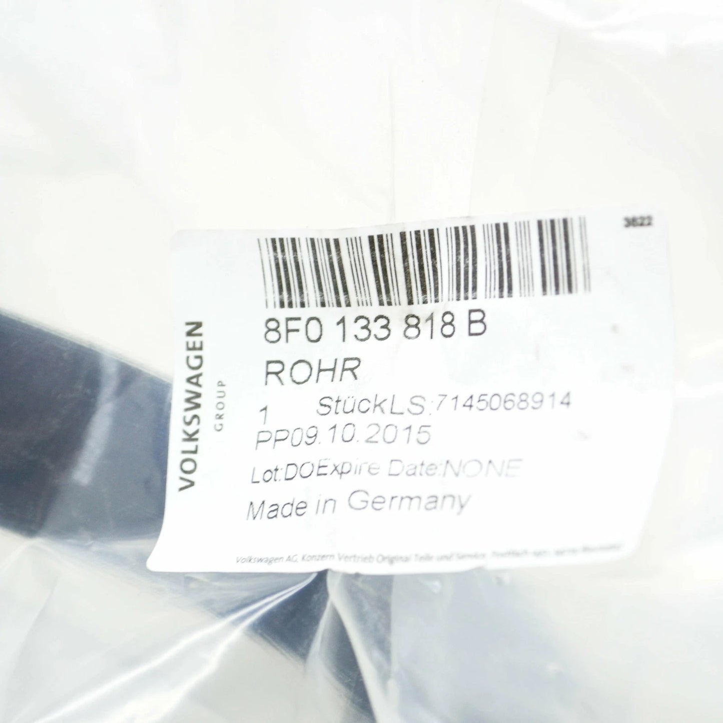 NEW AUDI A5 CABRIO 8F RIGHT SECONDARY AIR INJECTION PUMP TUBE 8F0133818B