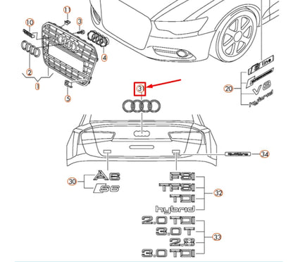 NEW AUDI A6 C7 REAR EMBLEM BADGE 4G58537422ZZ