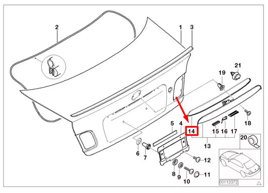 NEW BMW 3 E46 TRUNK LID GRIP GASKET 8244713 51138244713 ORIGINAL