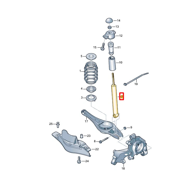 NEW AUDI Q3 SPORTBACK F3N REAR GAS SHOCK ABSORBER 5QF513049CM ORIGINAL