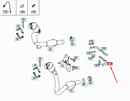 NEW MB AMG GT C190 EXHAUST SYSTEM BOTTOM LEFT BRACKET A1904920146 ORIGINAL