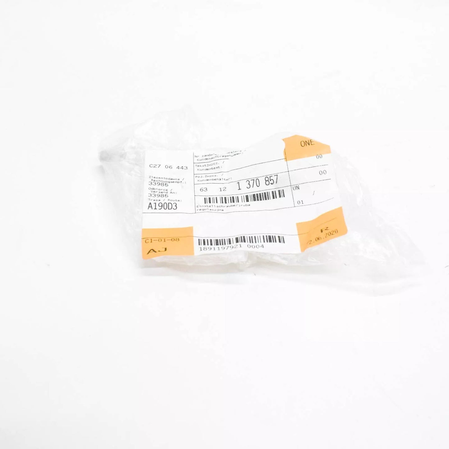 NEW BMW 3 E30 ADJUSTMENT SCREW FOR HEADLIGHTS LOW BEAM 63121370857 ORIGINAL