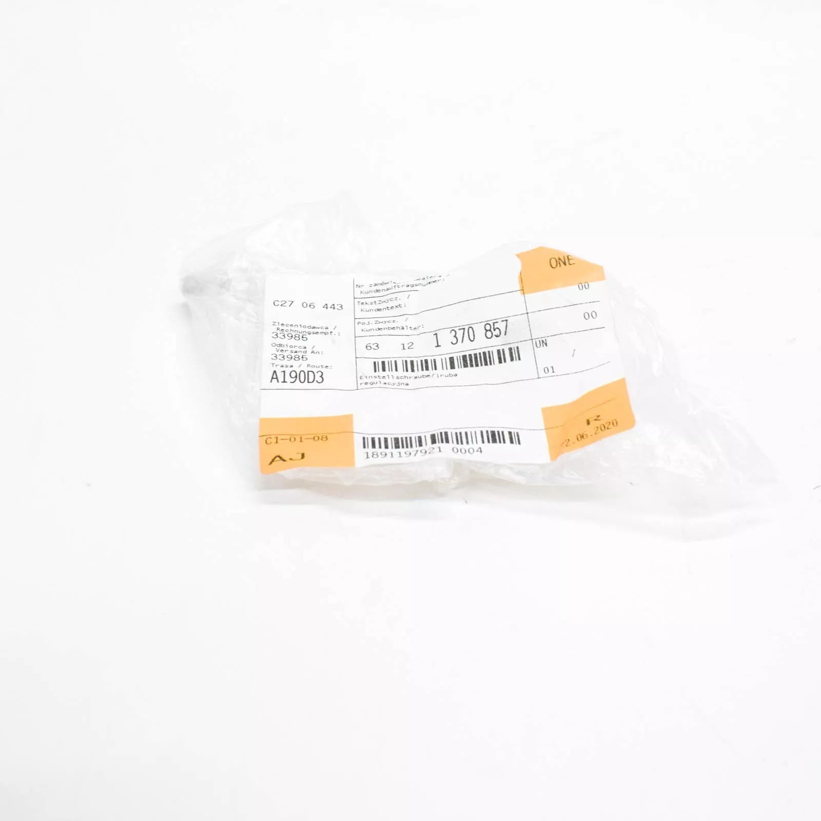 NEW BMW 3 E30 ADJUSTMENT SCREW FOR HEADLIGHTS LOW BEAM 63121370857 ORIGINAL