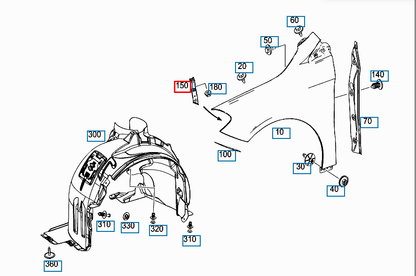 NEW MERCEDES-BENZ B W246 FRONT LEFT FENDER WING HOLDER A2466280114 NEE ORIGINAL